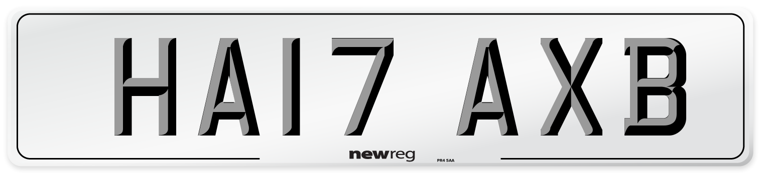 HA17 AXB Number Plate from New Reg